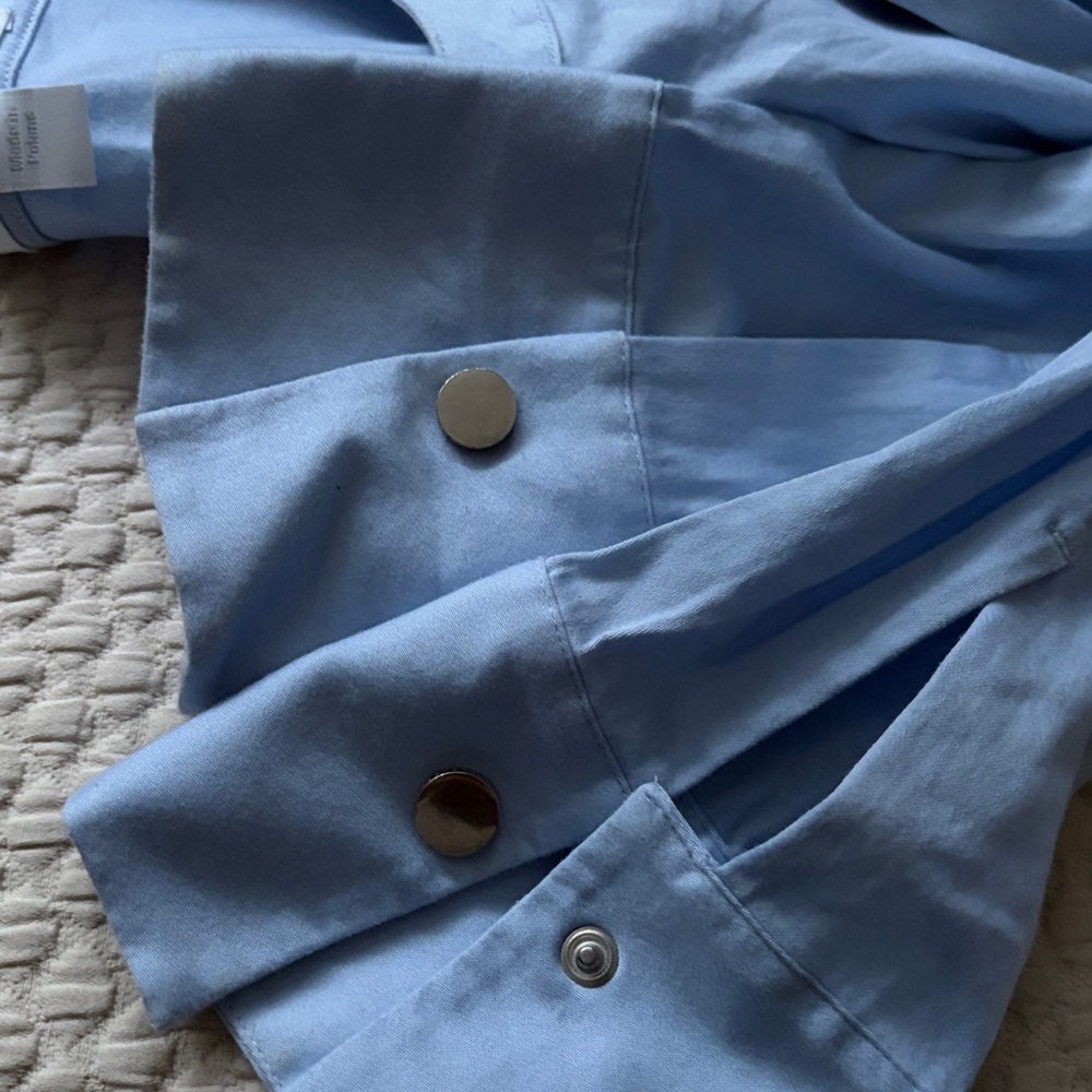 Boss Collarless Button Down Blouse - image 7